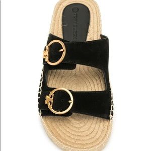 Tory Burch | Selby Suede Espadrille Slide Sandals | Black